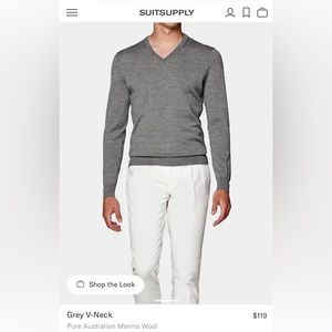 Suit Supply Grey V-Neck
Pure Australian Merino Wool Men’s Large